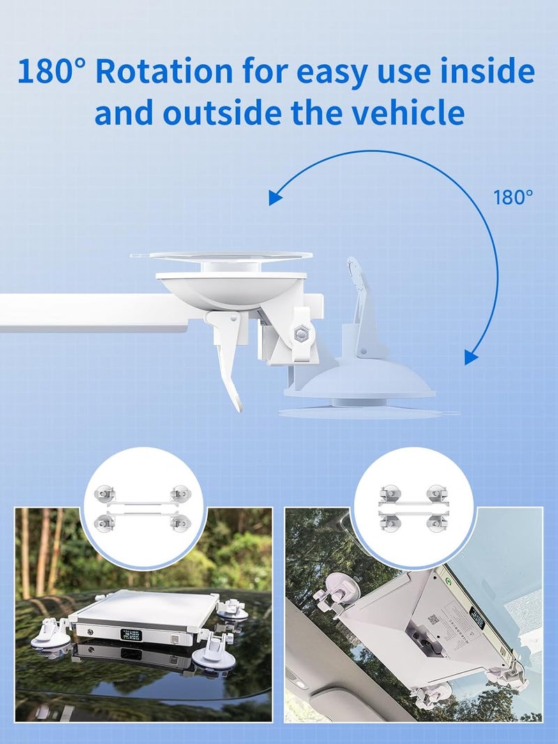 PeakDo Starlink Mini Mount,180°Rotatable Starlink Mini Suction Cup Mount with Large Durable Suction Cup,Strong Frame,35mm Extendable Starlink Mini Mount Kit for Car Sunroof,RV,Boat,Airplane - Image 2